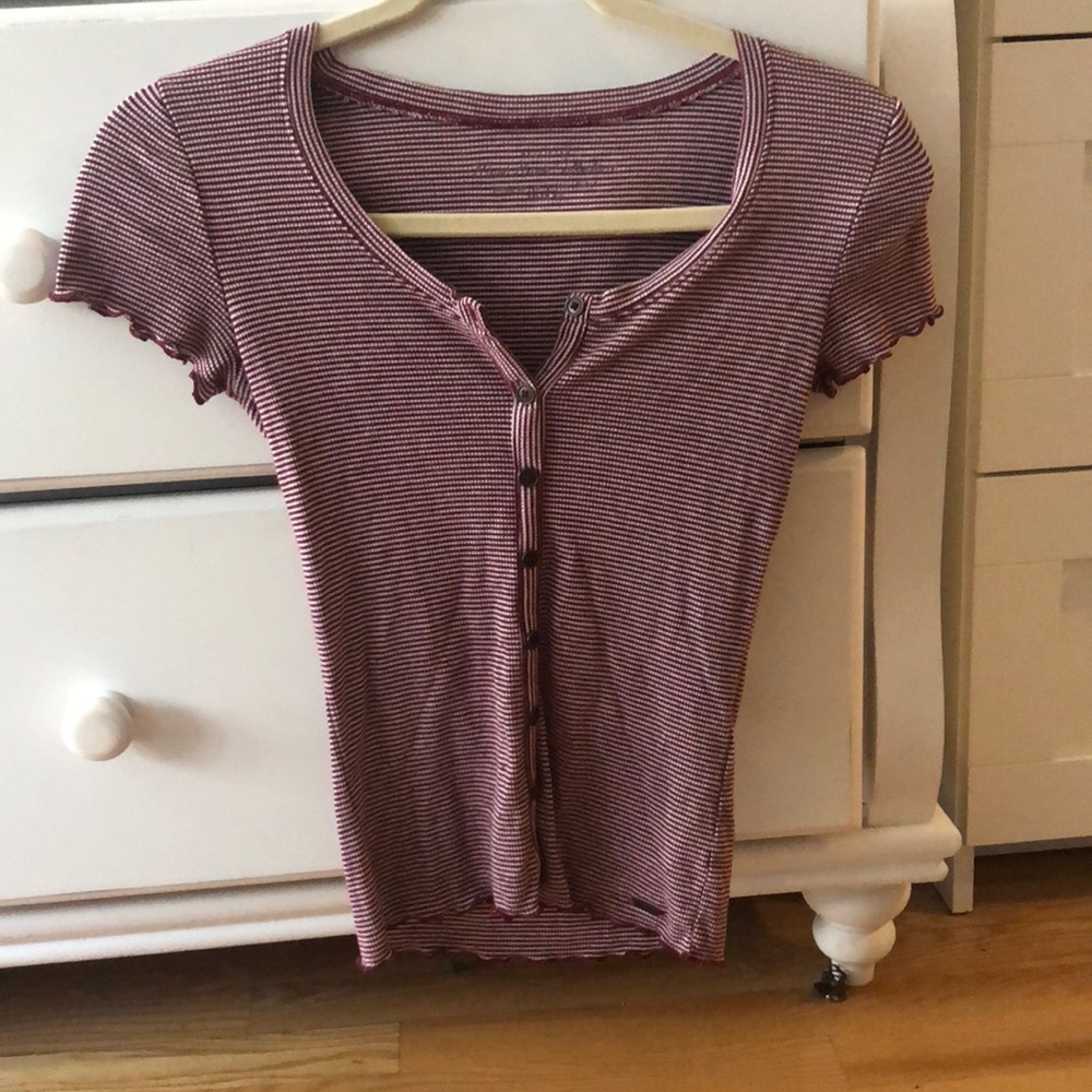 Hollister Red & White Tight Shirt